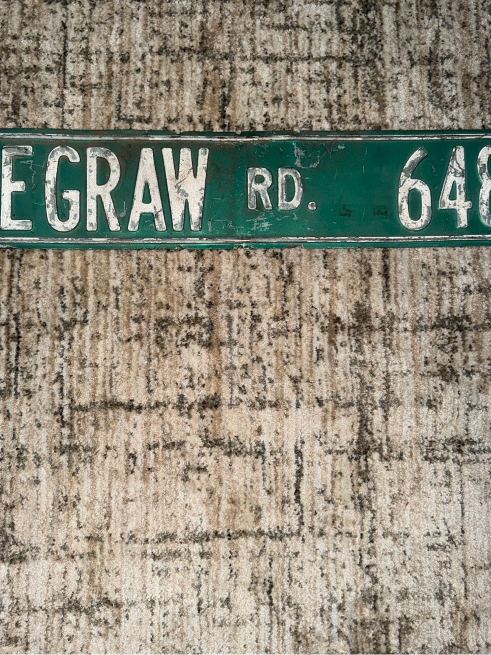 Vintage Retired Collectible Green Metal Street Sign Home Accent